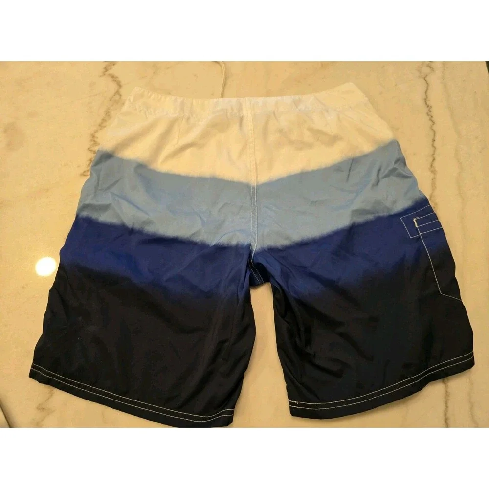 Polo Ralph Lauren Mens Stripe Board Shorts Swim Trunks Size 34 Unlined